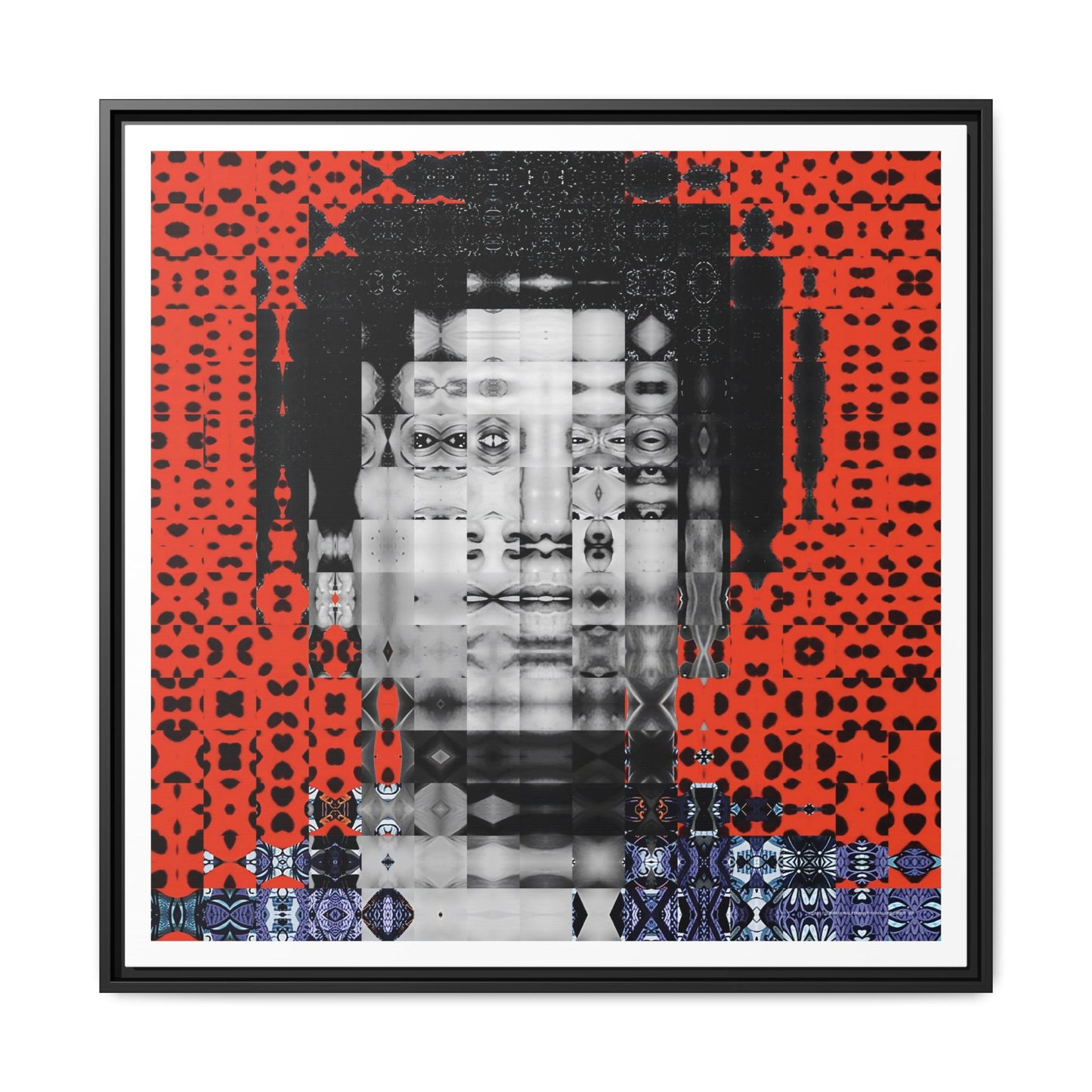 Iconic Foundational Feminist icon Audre Lorde Abstract Portrait Collage Art — Matte Canvas, Framed (Multi-color options)
