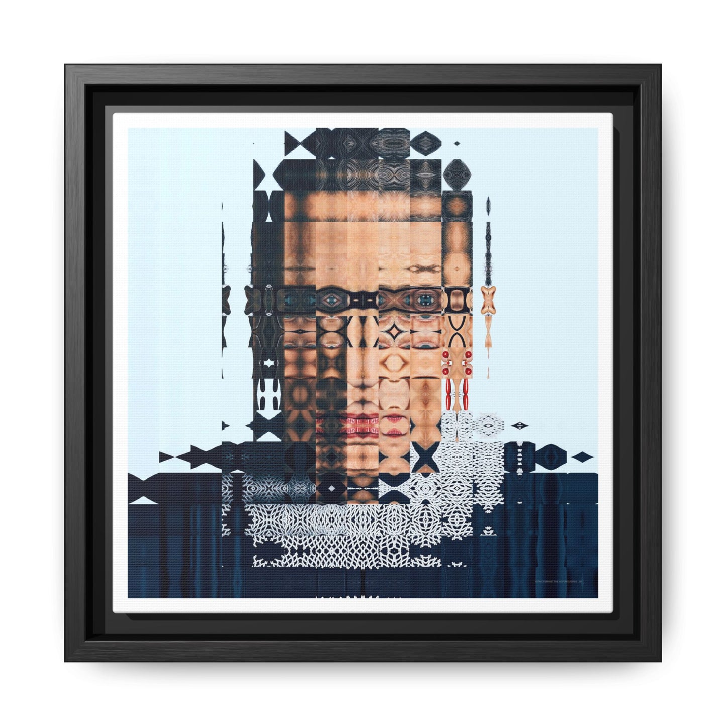 Iconic Feminist, The Notorious RBG, Ruth Bader Ginsburg Abstract Portrait Collage Art — Matte Canvas, Framed (Multi-color options)