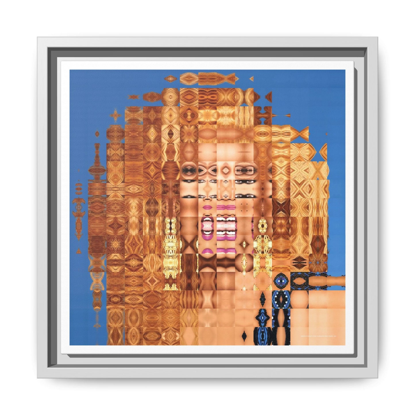 America's Most Iconic Glamazon Drag Queen Abstract Portrait Collage Art — Matte Canvas, Framed (Multi-color options)