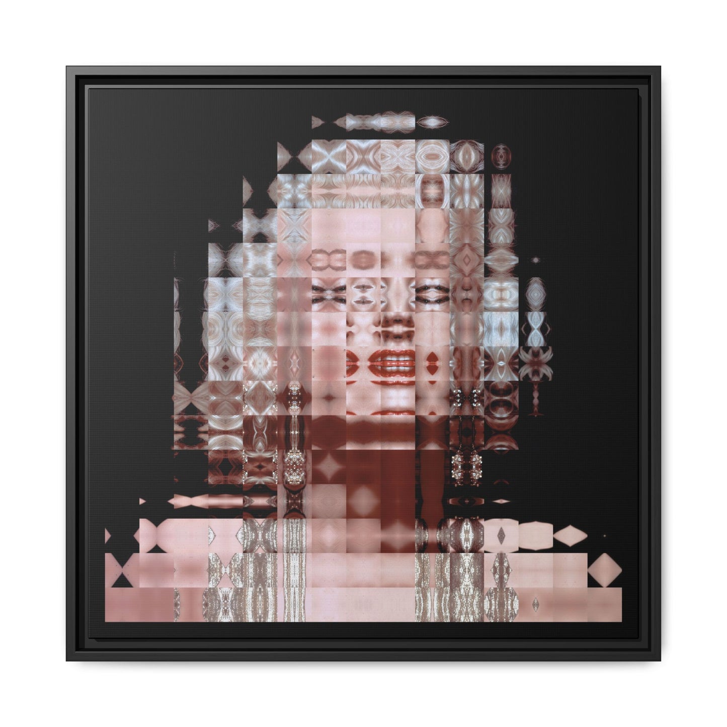 Iconic Movie Star Marilyn Monroe Abstract Portrait Collage Art — Matte Canvas, Framed (Multi-color options)