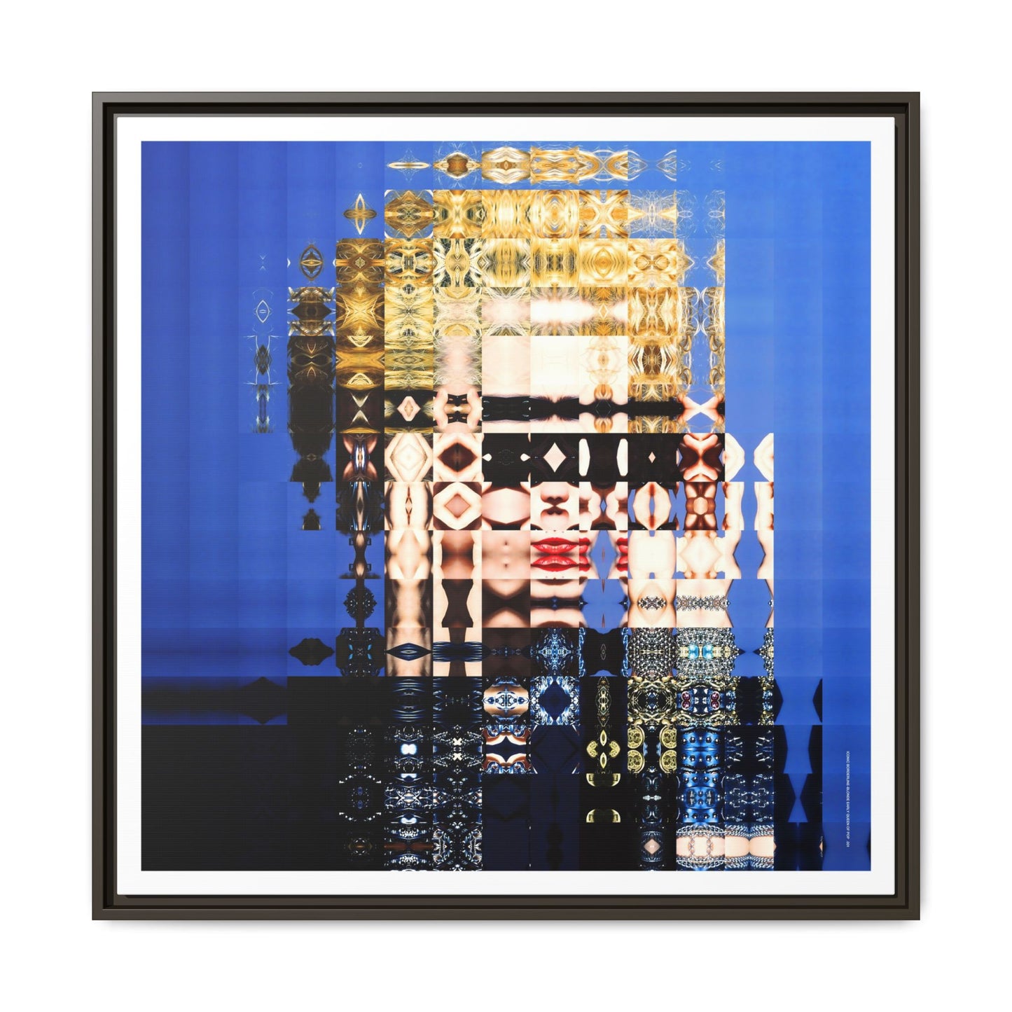 Iconic Borderline-Blonde Early Queen of Pop Abstract Portrait Collage Art — Matte Canvas, Framed (Multi-color options)