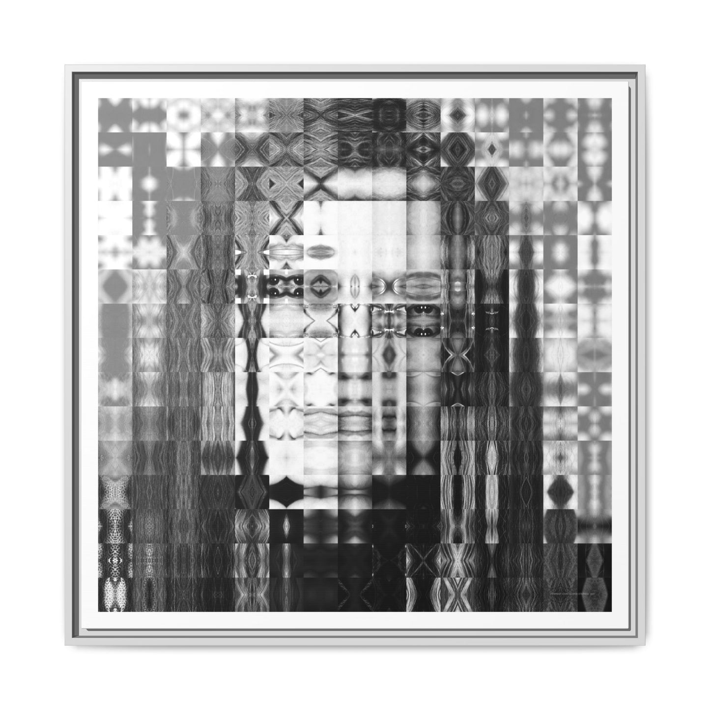 Feminist Icon Gloria Steinem Abstract Portrait Collage Art — Matte Canvas, Framed (Multi-color options)