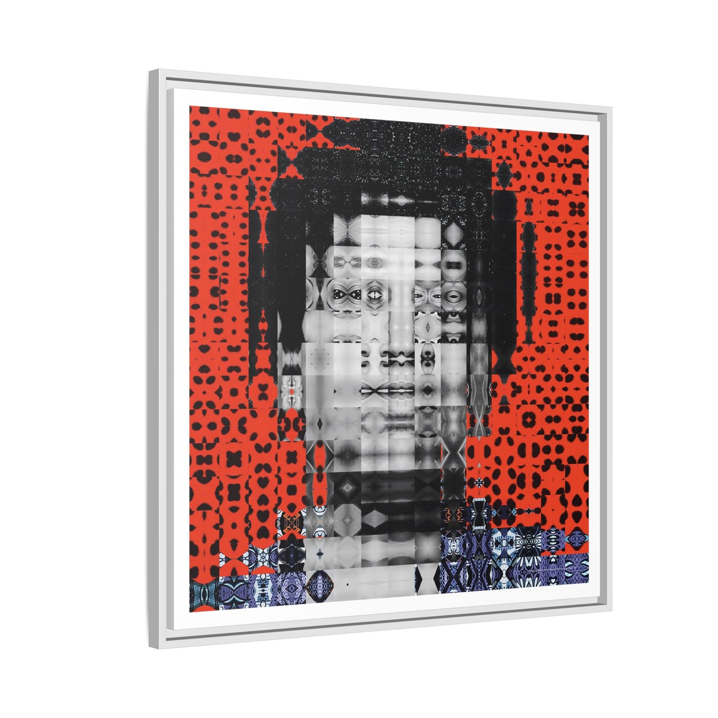Iconic Foundational Feminist icon Audre Lorde Abstract Portrait Collage Art — Matte Canvas, Framed (Multi-color options)