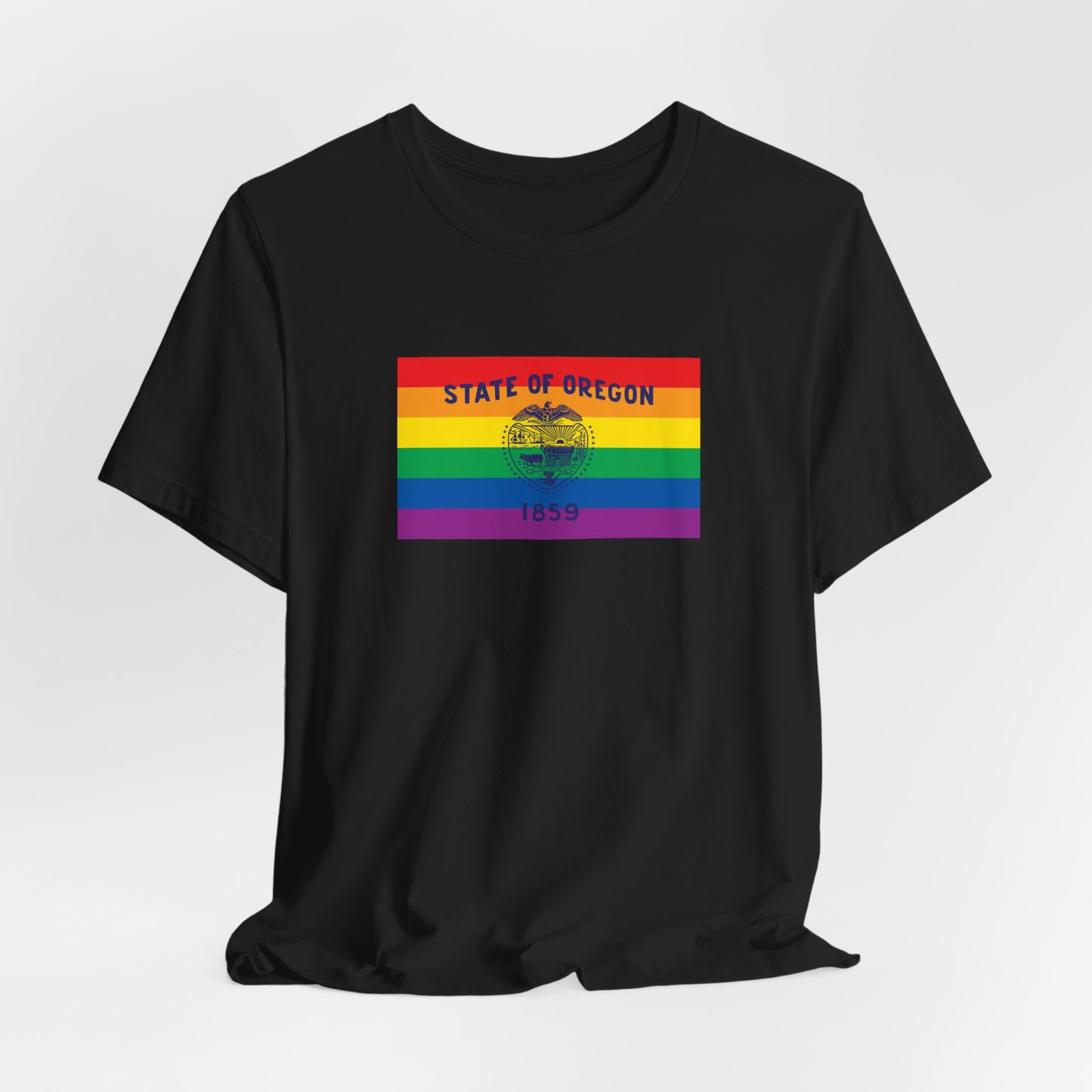 Oregon Rainbow Pride Flag T-shirt, Several Color Options