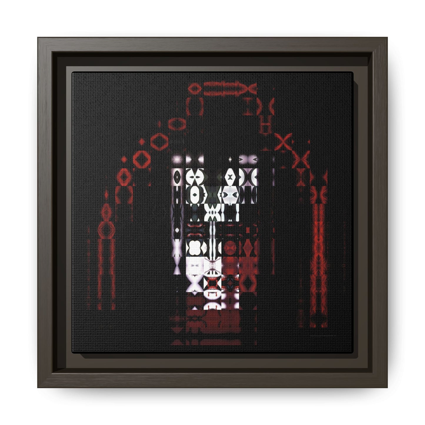 Knights In Satan's Service, Demon Abstract Portrait Collage Art — Matte Canvas, Framed (Multi-color options)