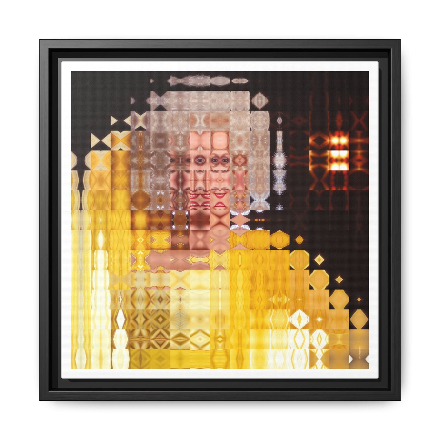 Disco Dolly Abstract Portrait Collage Art — Matte Canvas, Framed (Multi-color options)