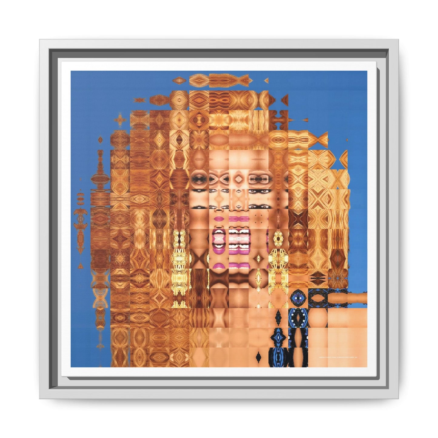 America's Most Iconic Glamazon Drag Queen Abstract Portrait Collage Art — Matte Canvas, Framed (Multi-color options)