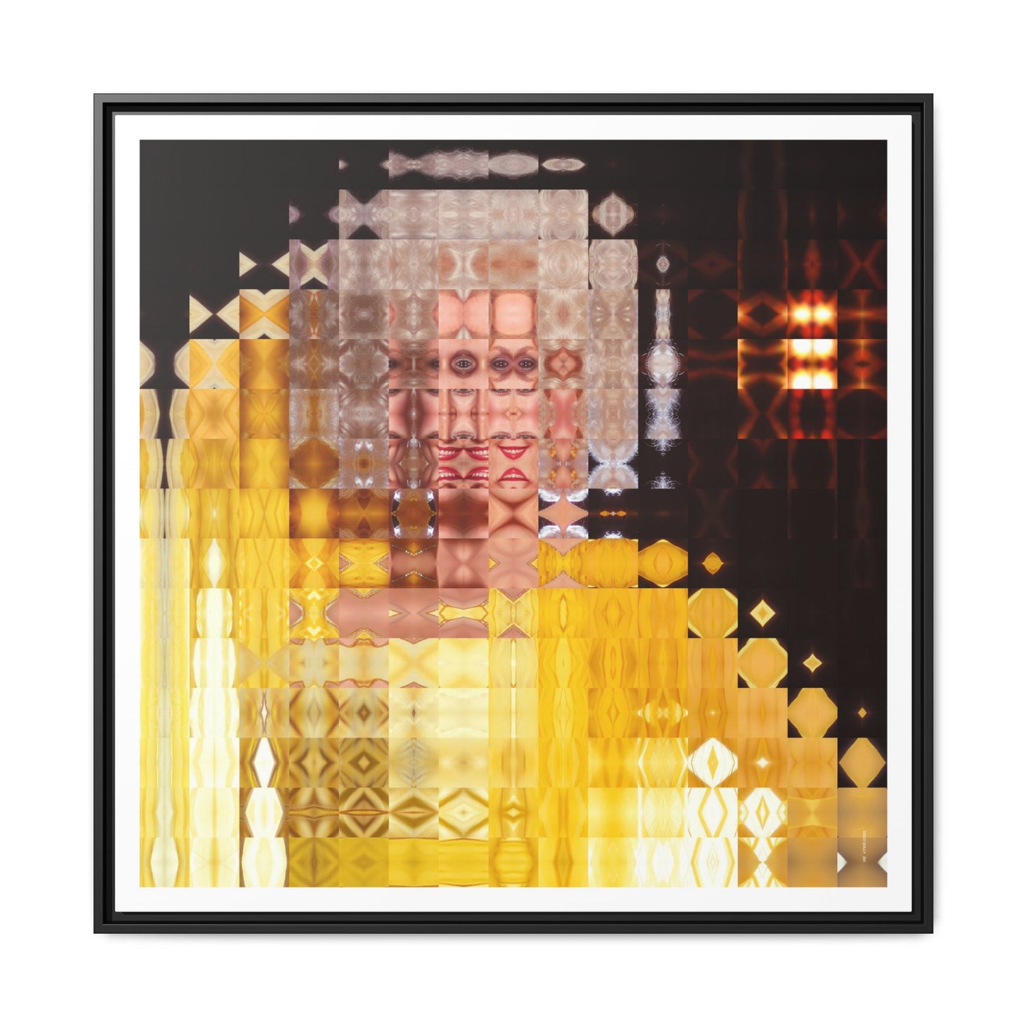Disco Dolly Abstract Portrait Collage Art — Matte Canvas, Framed (Multi-color options)