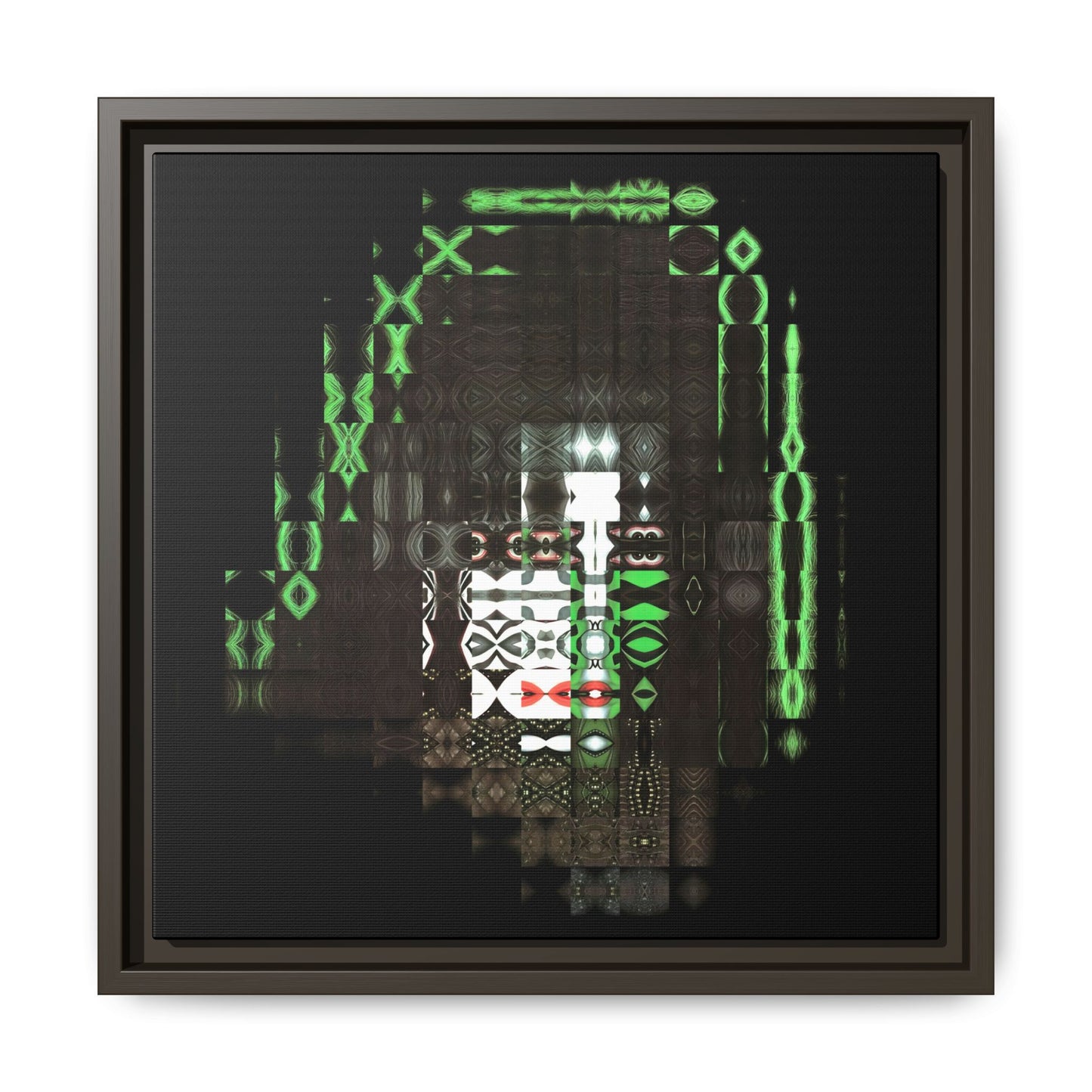 Knights In Satan's Service, Catman Abstract Portrait Collage Art — Matte Canvas, Framed (Multi-color options)