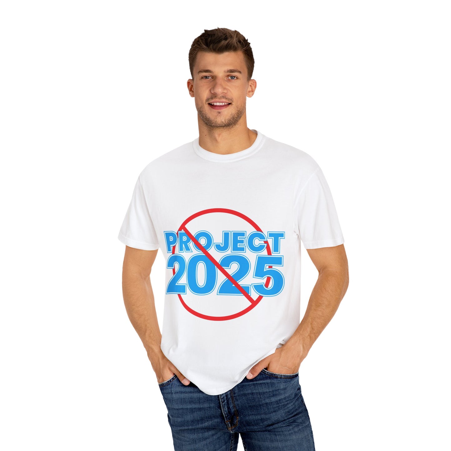 NO PROJECT 2025 Universal Sized Garment-Dyed T-Shirt -  White