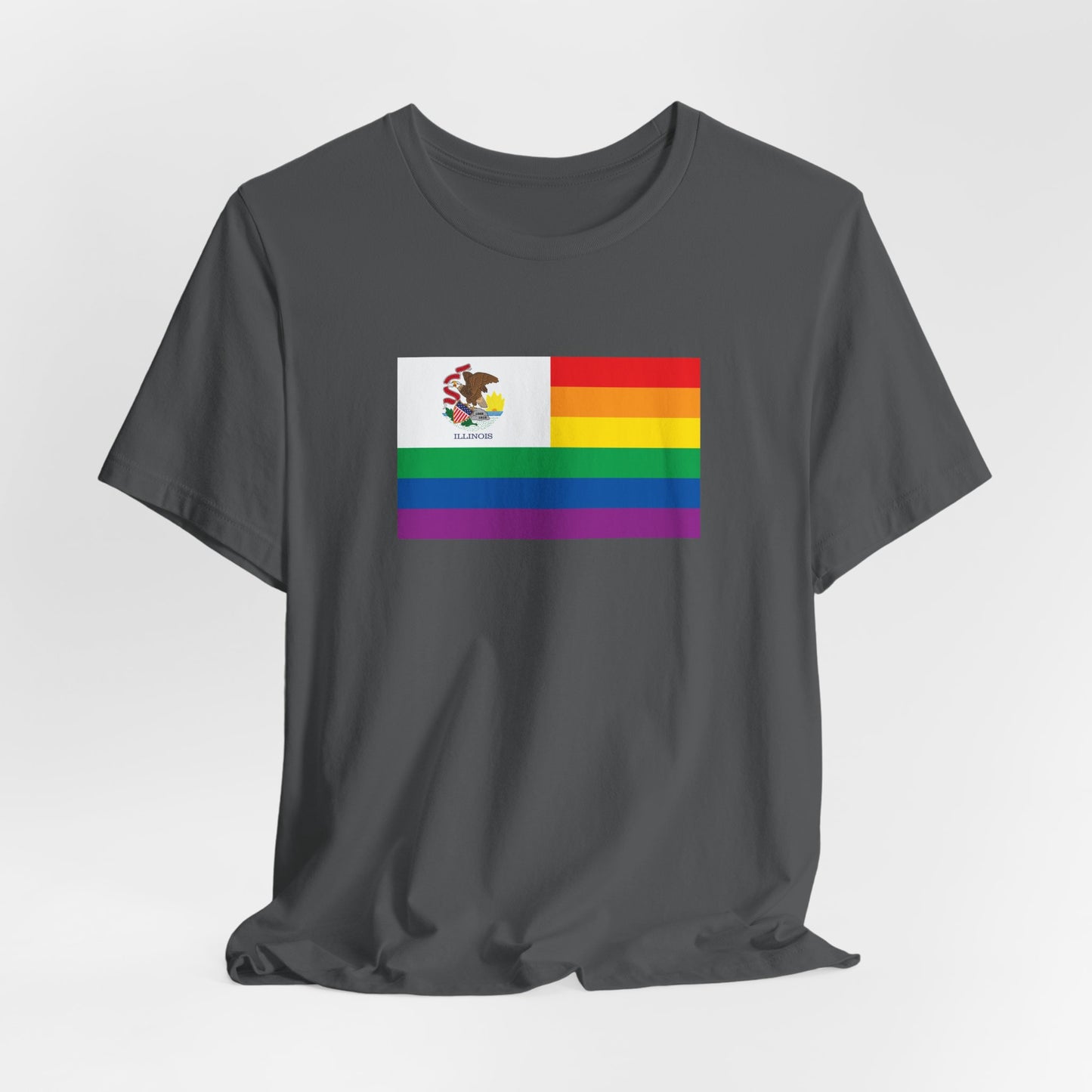 Illinois Rainbow Pride Flag T-shirt, Several Color Options