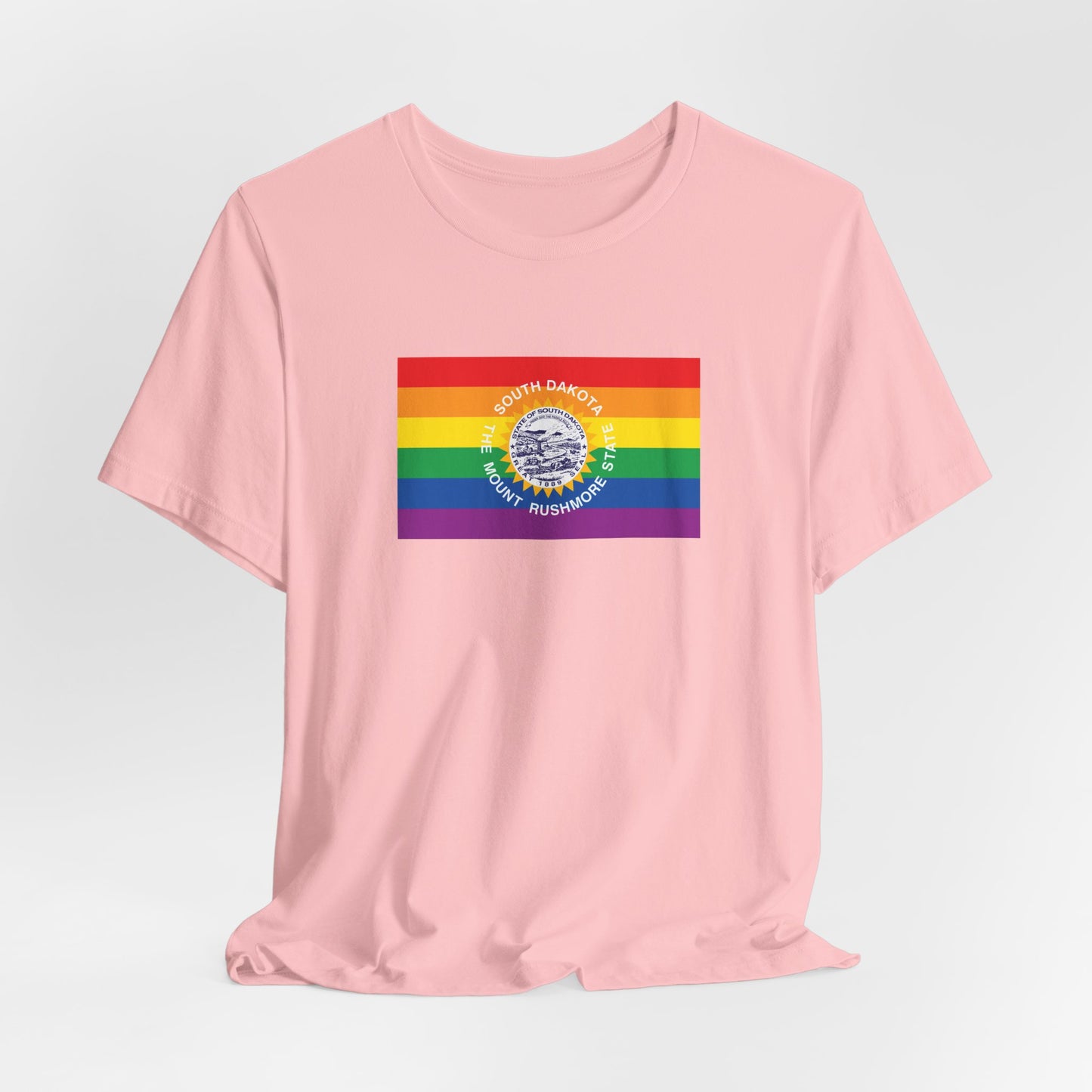 South Dakota Rainbow Pride Flag T-shirt, Several Color Options