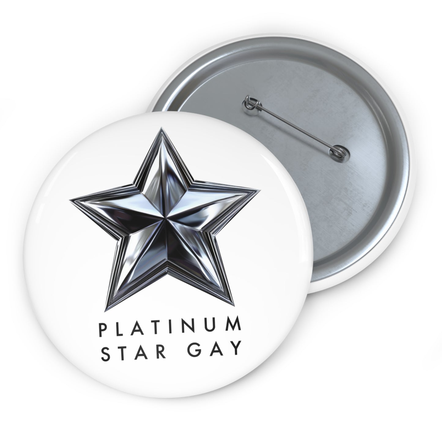 Platinum Star Gay Pin Button
