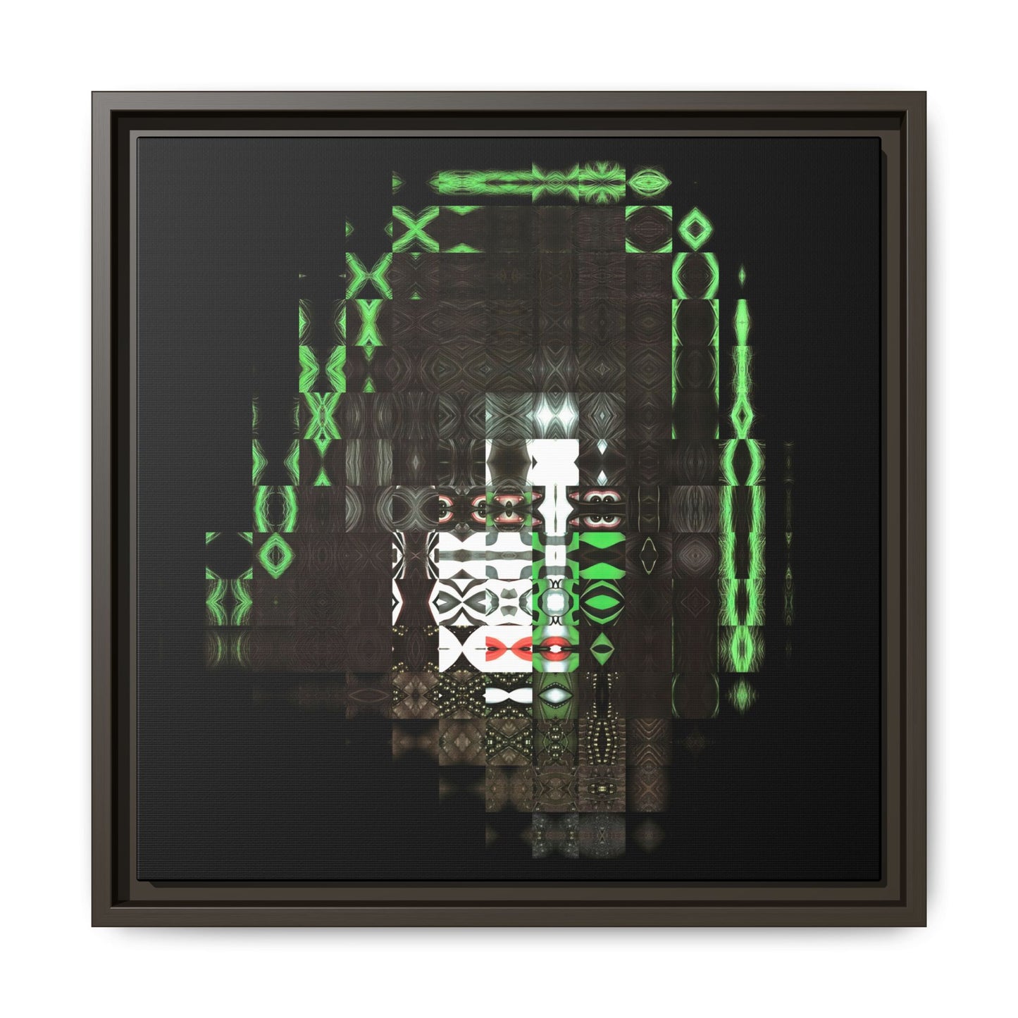 Knights In Satan's Service, Catman Abstract Portrait Collage Art — Matte Canvas, Framed (Multi-color options)
