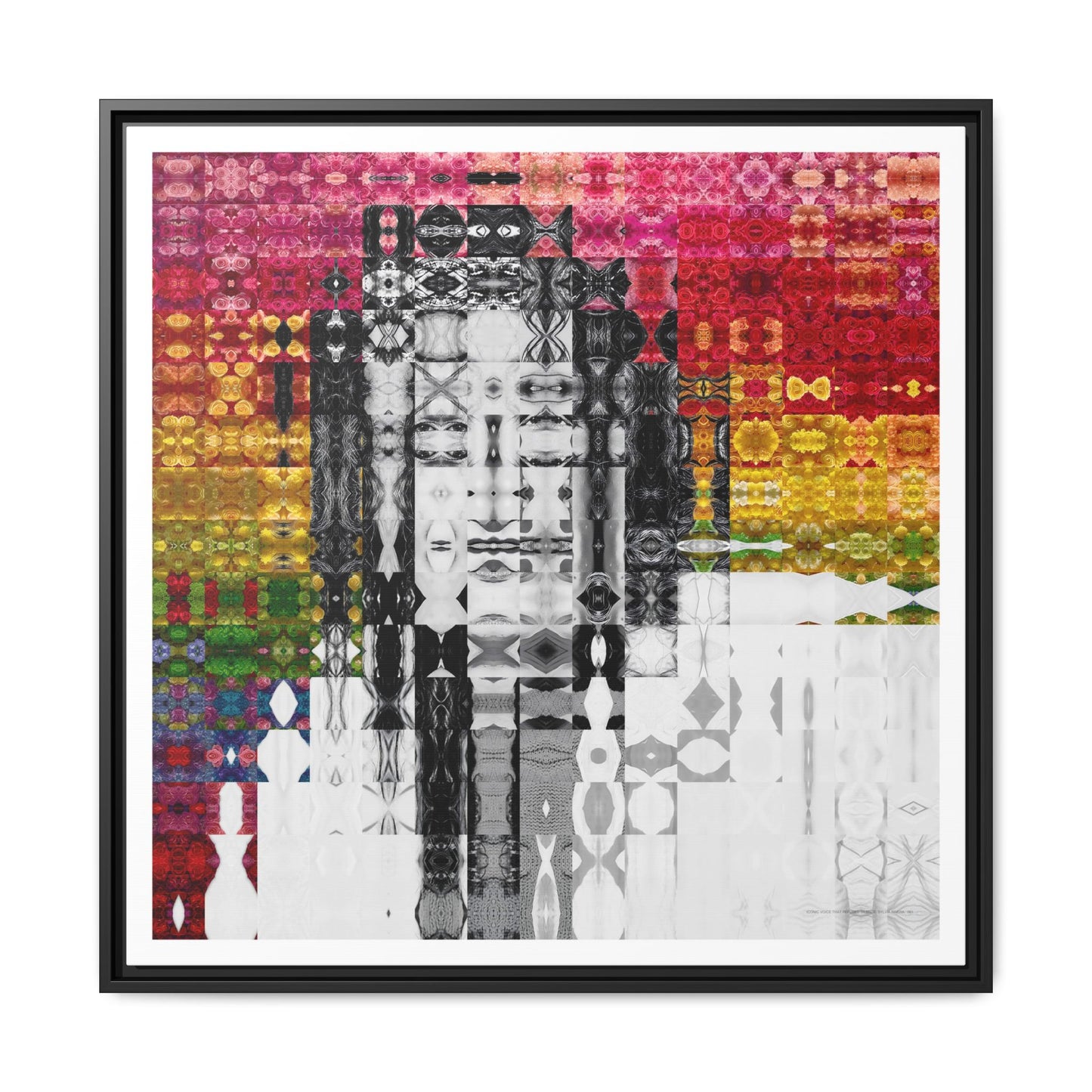 Iconic Voice That Refused Silence, Sylvia Rivera Abstract Portrait Collage Art — Matte Canvas, Framed (Multi-color options)