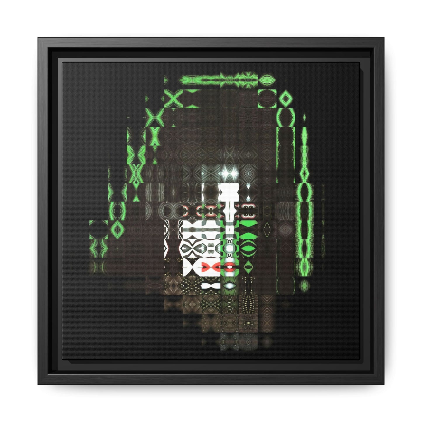 Knights In Satan's Service, Catman Abstract Portrait Collage Art — Matte Canvas, Framed (Multi-color options)