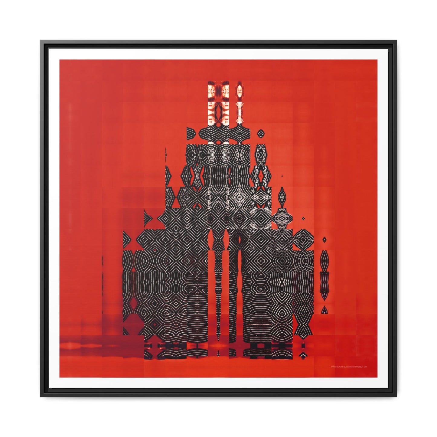 Iconic 70s Alien Glam Rocker Spacesuit Abstract Portrait Collage Art — Matte Canvas, Framed (Multi-color options)