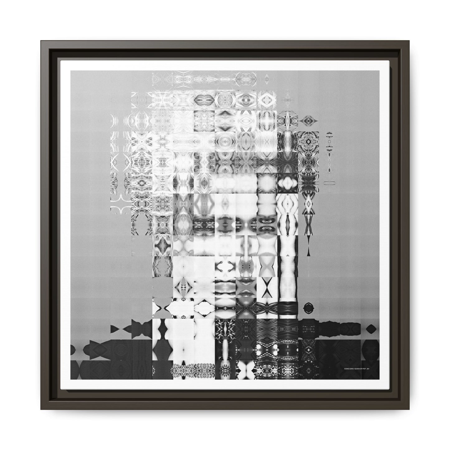 Iconic Early Queen-of-Pop Abstract Portrait Collage Art — Matte Canvas, Framed (Multi-color options)