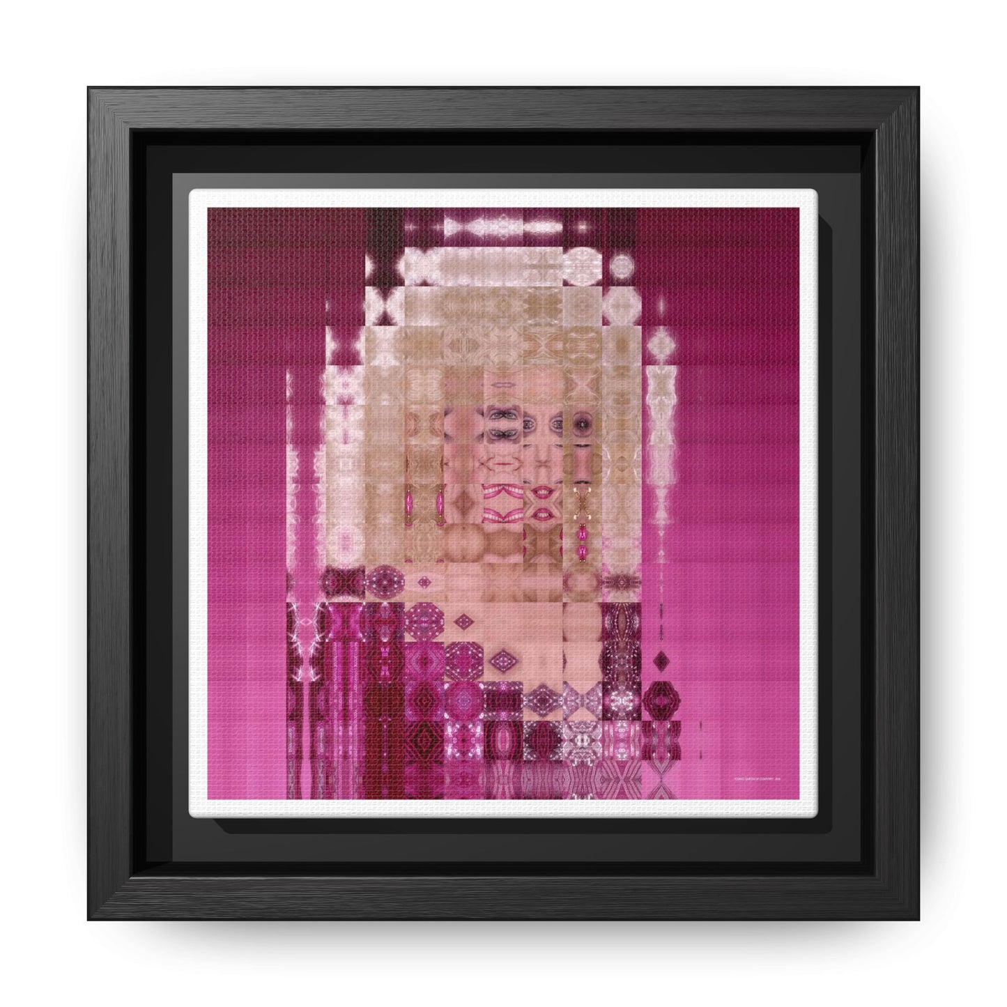 Iconic Queen of Country IV, Dolly Abstract Portrait Collage Art — Matte Canvas, Framed (Multi-color options)