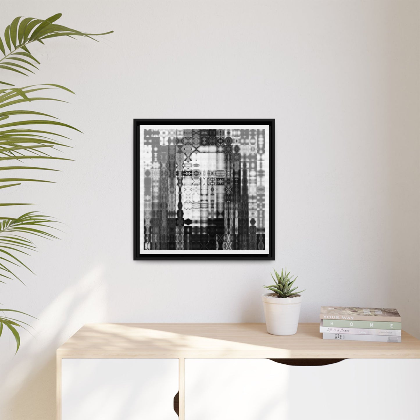Feminist Icon Gloria Steinem Abstract Portrait Collage Art — Matte Canvas, Framed (Multi-color options)