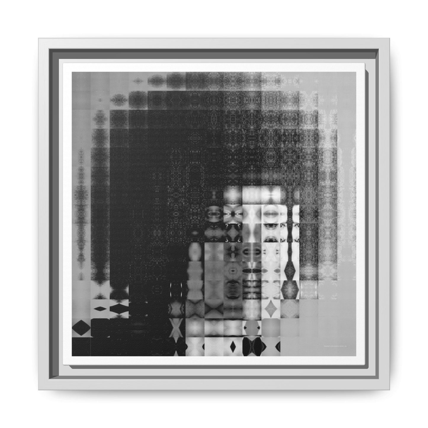 Feminist Icon Angela Davis Abstract Portrait Collage Art — Matte Canvas, Framed (Multi-color options)
