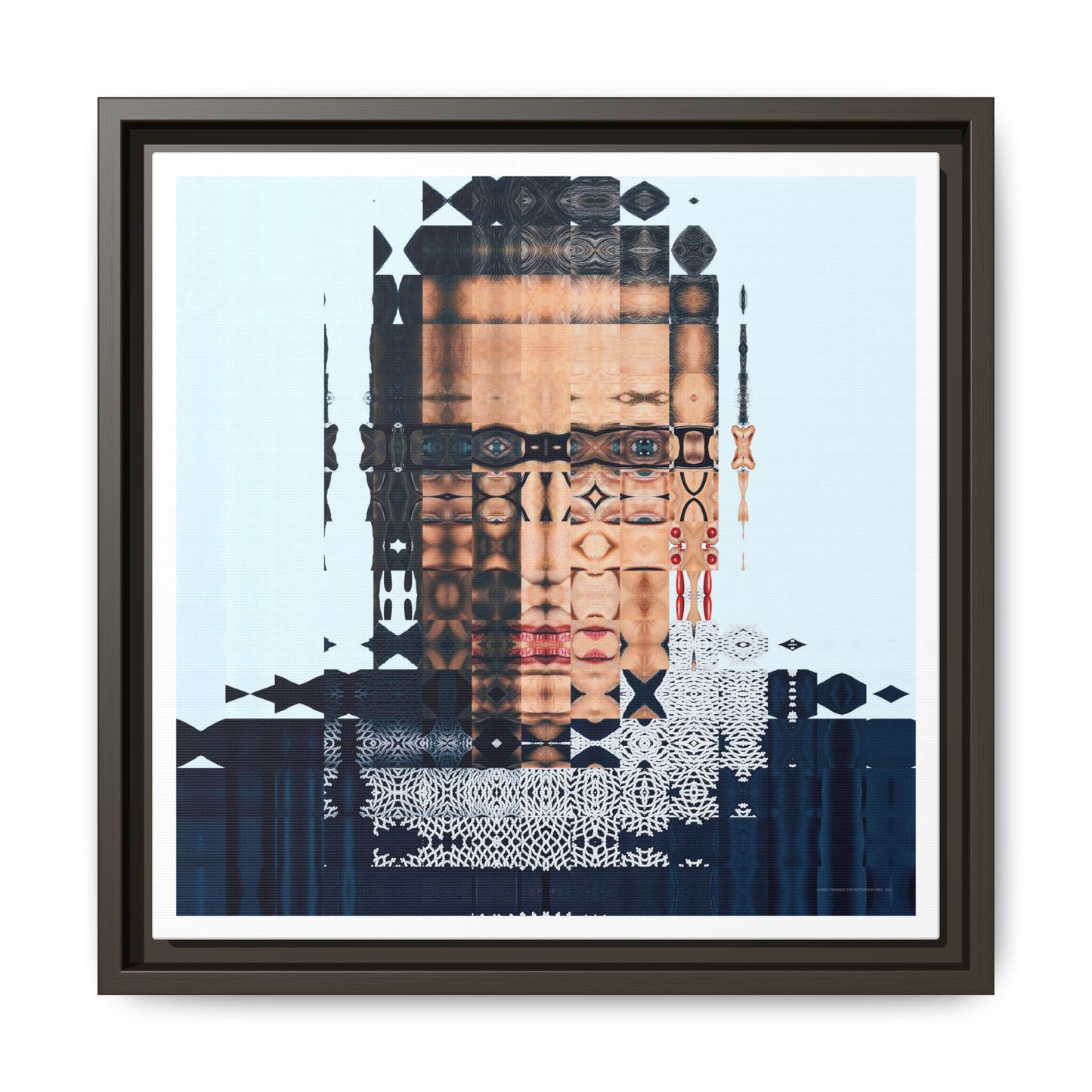 Iconic Feminist, The Notorious RBG, Ruth Bader Ginsburg Abstract Portrait Collage Art — Matte Canvas, Framed (Multi-color options)