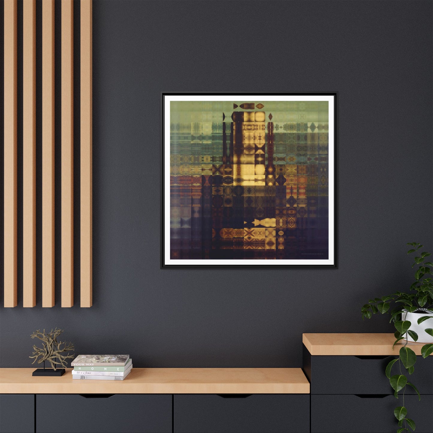 La Gioconda / Mona Lisa Abstract Portrait Collage Art — Matte Canvas, Framed (Multi-color options)