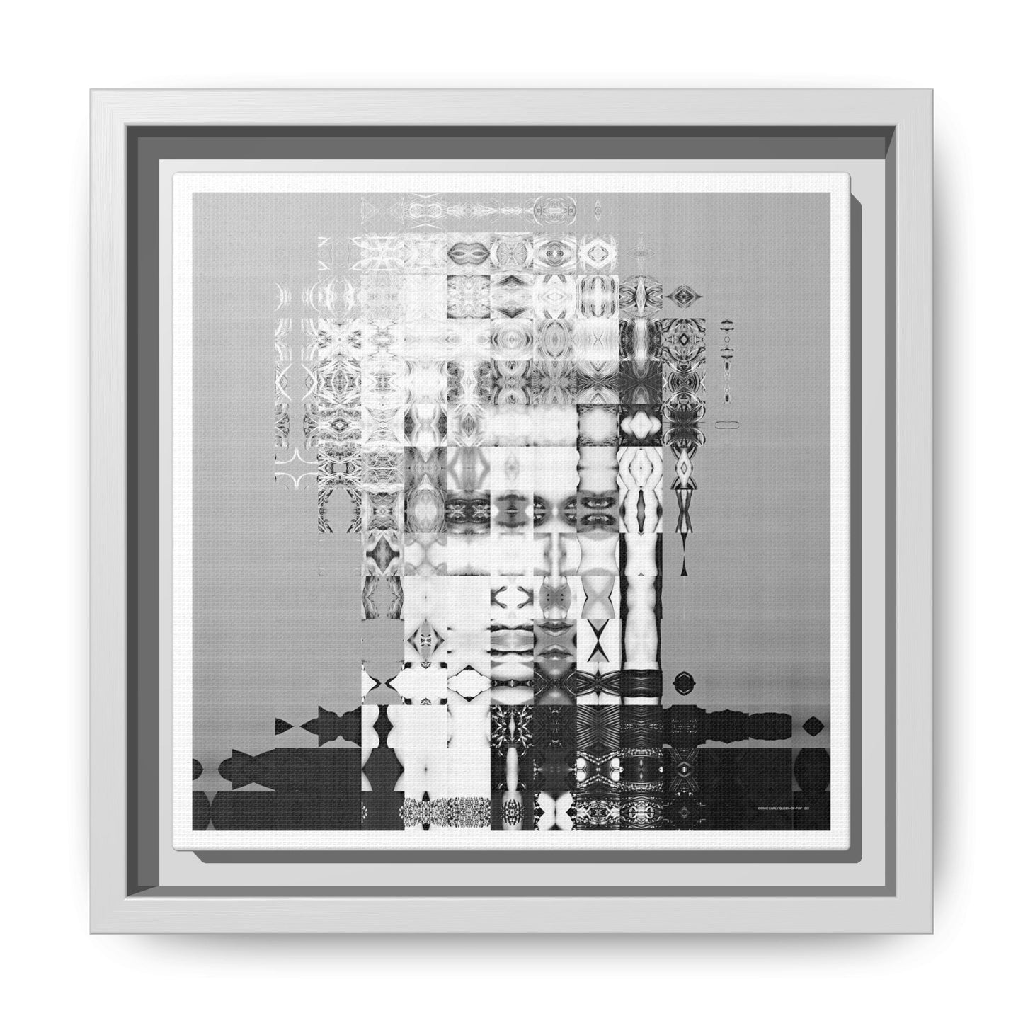 Iconic Early Queen-of-Pop Abstract Portrait Collage Art — Matte Canvas, Framed (Multi-color options)
