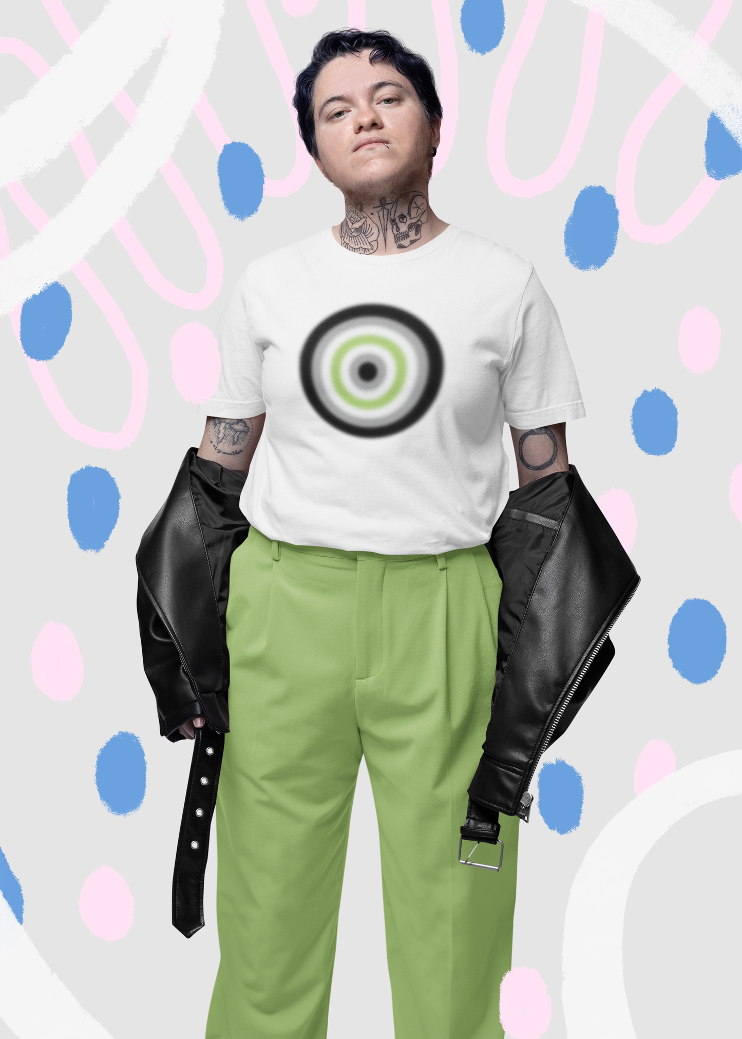 Agender Pride Gradient Orb T-Shirt — Minimalist Agender T-Shirt