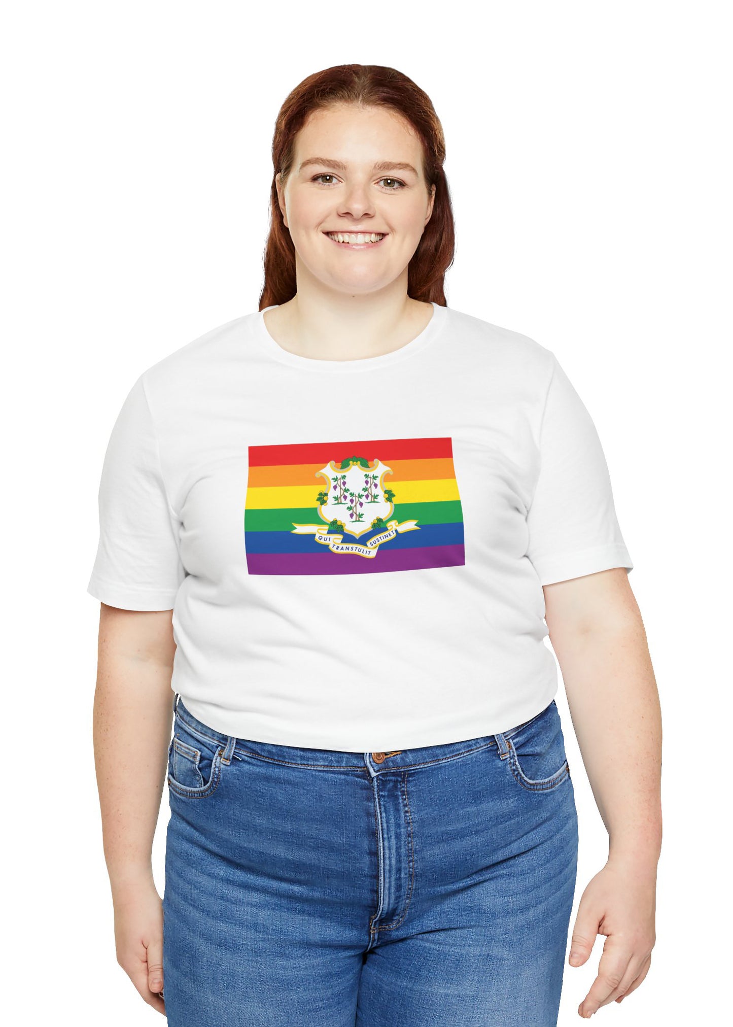 Connecticut Rainbow Pride Flag T-shirt, Several Color Options