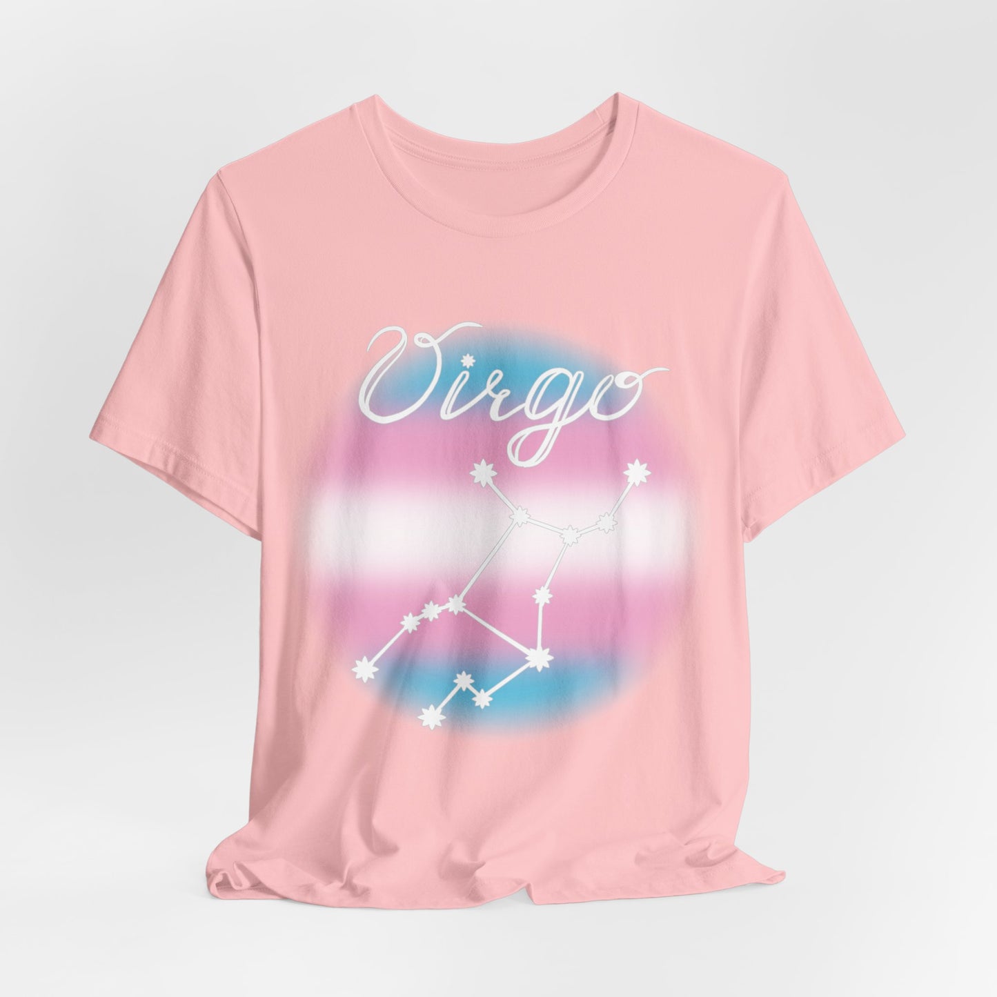 Virgo Constellation T-shirt, Astrology, Transgender Pride Flag