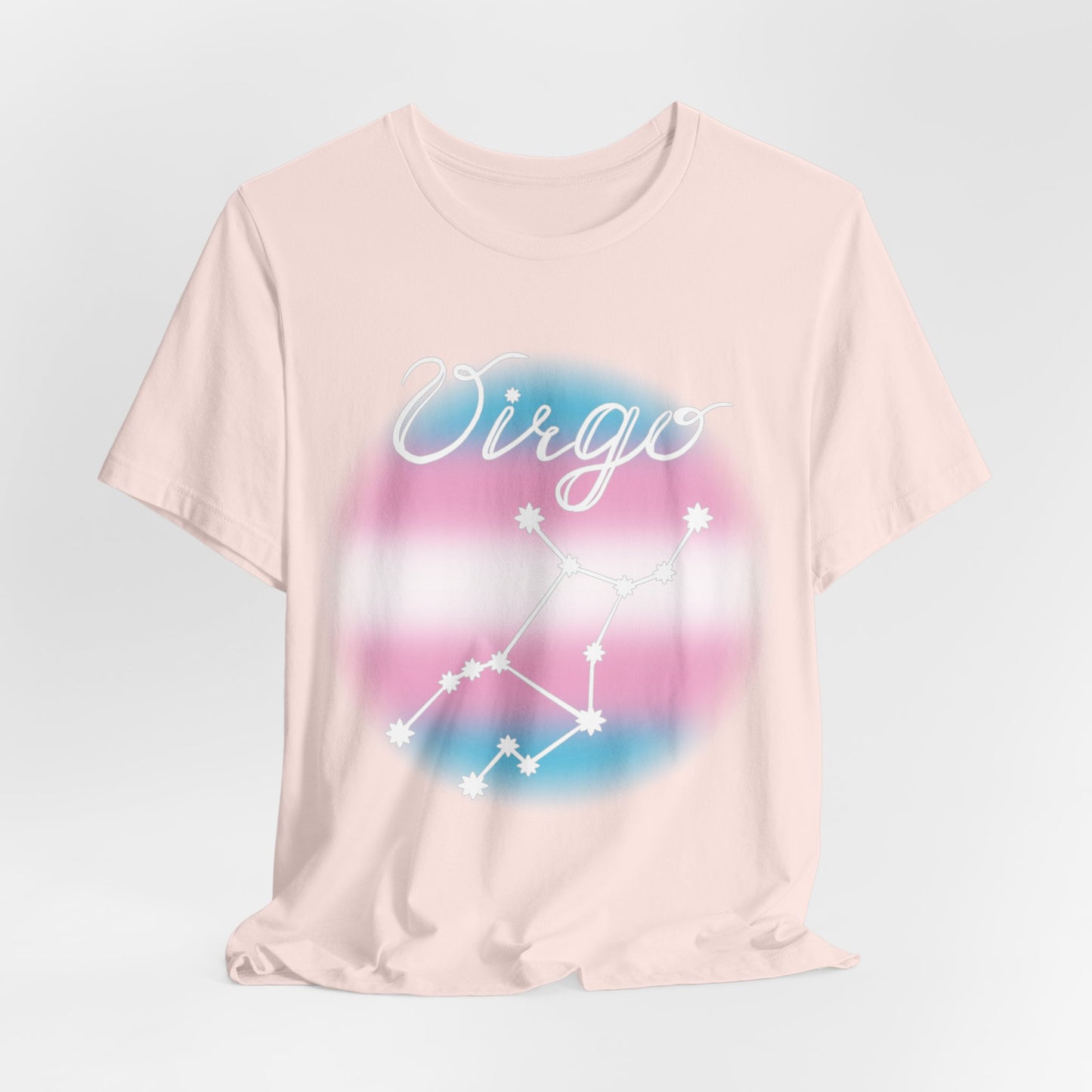 Virgo Constellation T-shirt, Astrology, Transgender Pride Flag