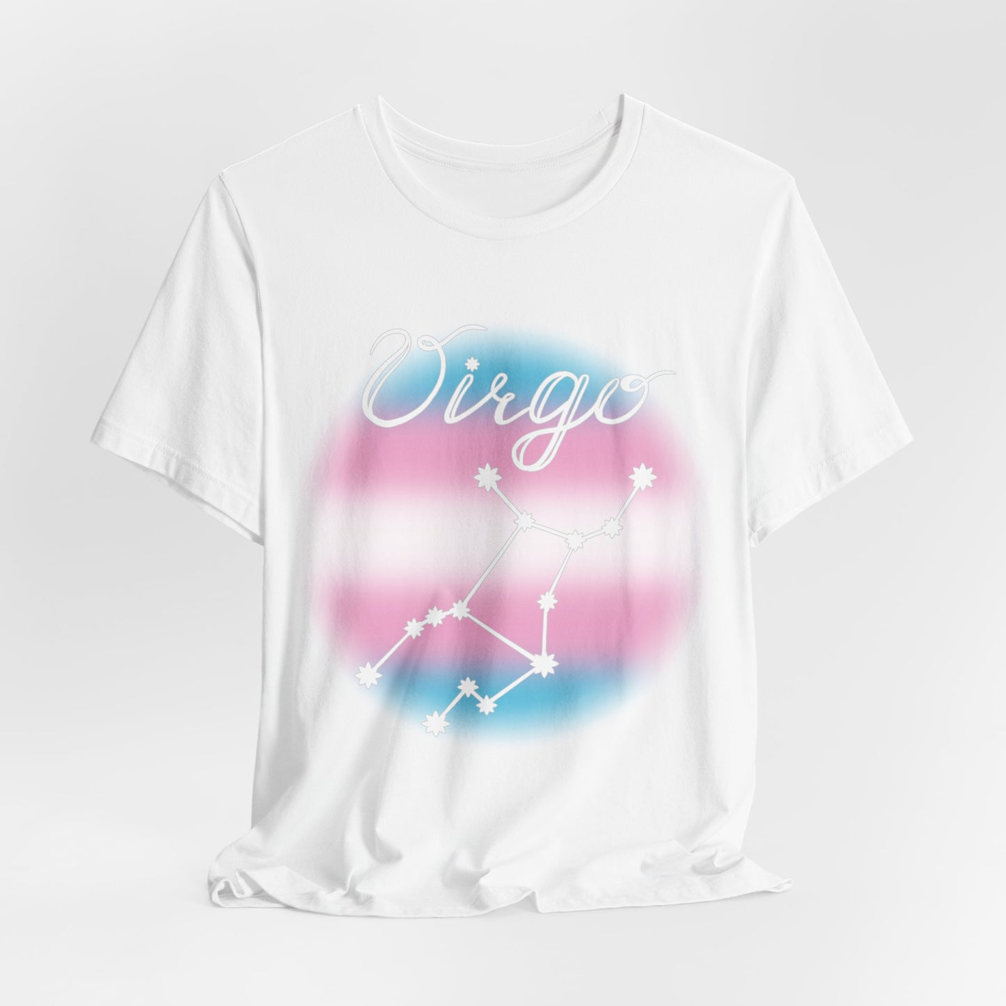 Virgo Constellation T-shirt, Astrology, Transgender Pride Flag