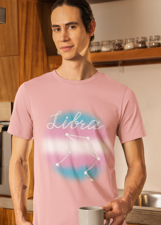 Libra Constellation T-shirt, Astrology, Transgender Pride Flag