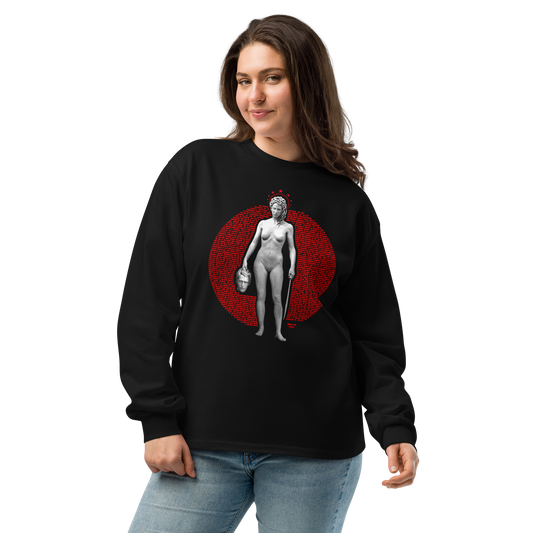 Feminist Manifesto 1914 Premium Heavyweight Long Sleeve Shirt  - Red with Medusa Deco on Black or White