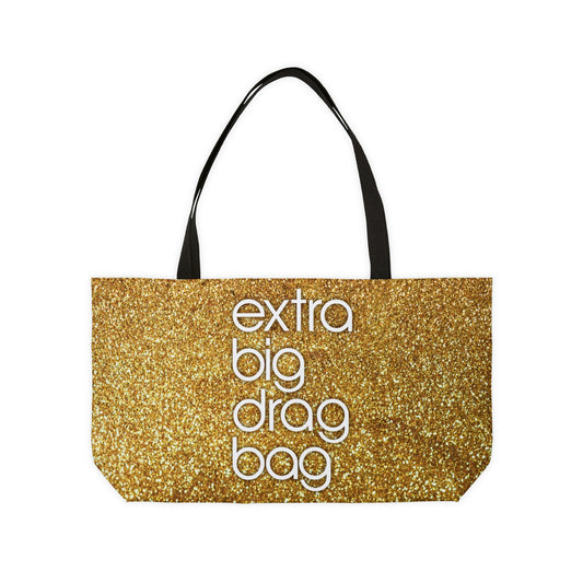 Extra Big Drag Bag - gold sparkles