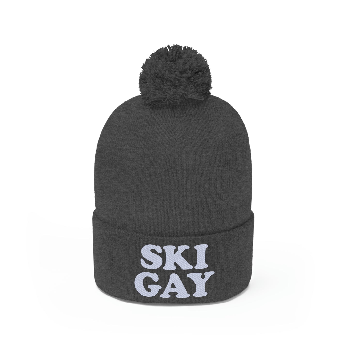 SKI GAY Pom Pom Beanie - white deco