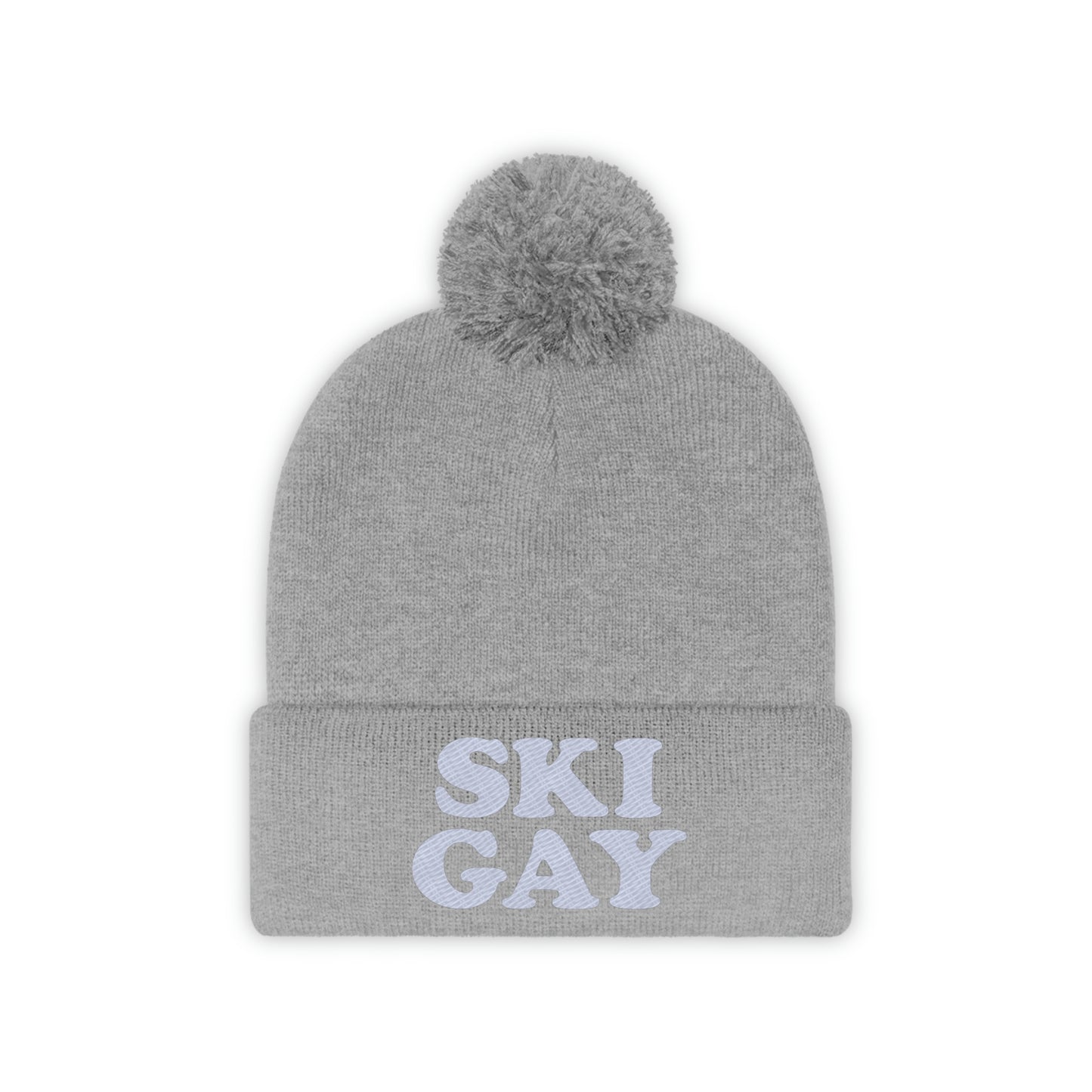 SKI GAY Pom Pom Beanie - white deco