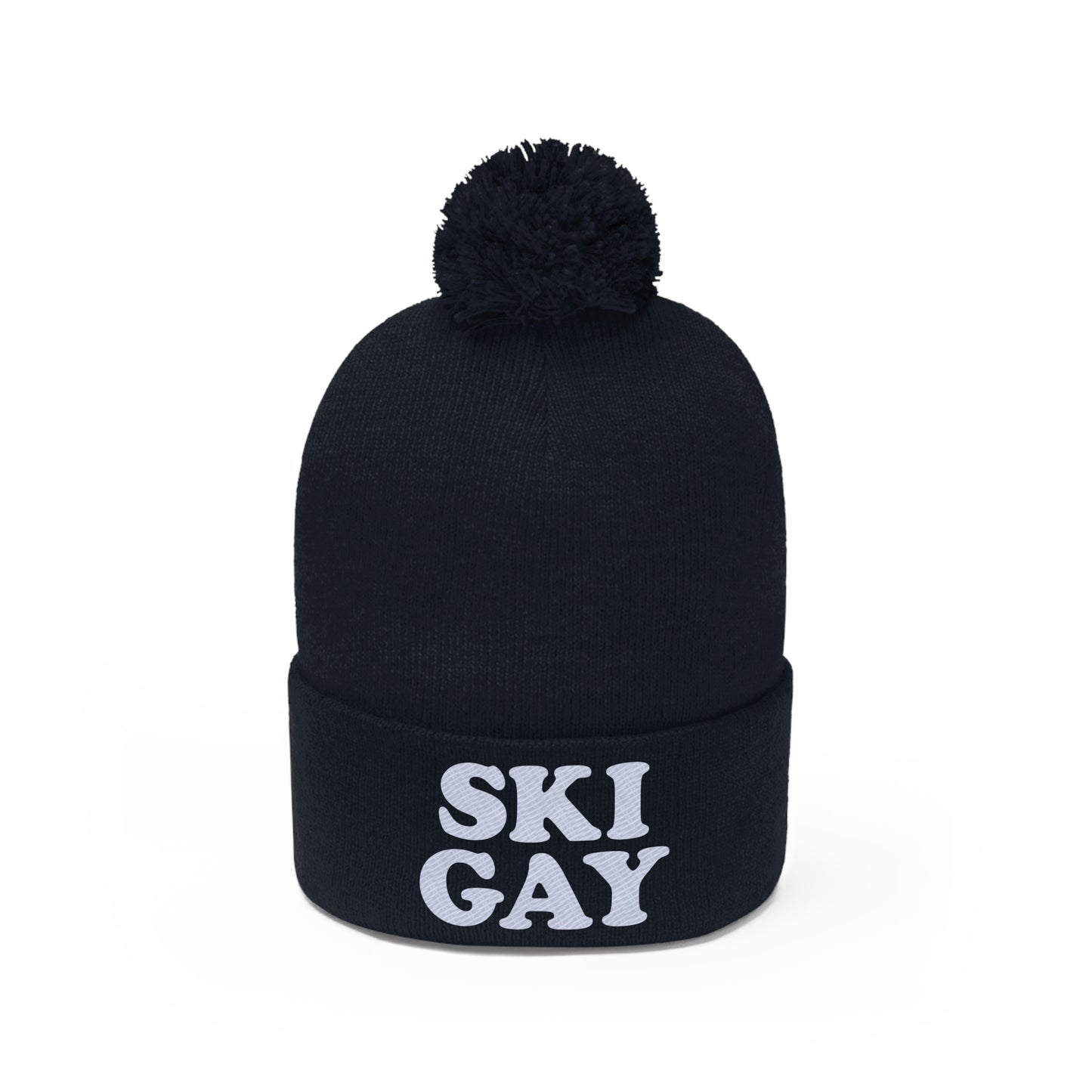SKI GAY Pom Pom Beanie - white deco