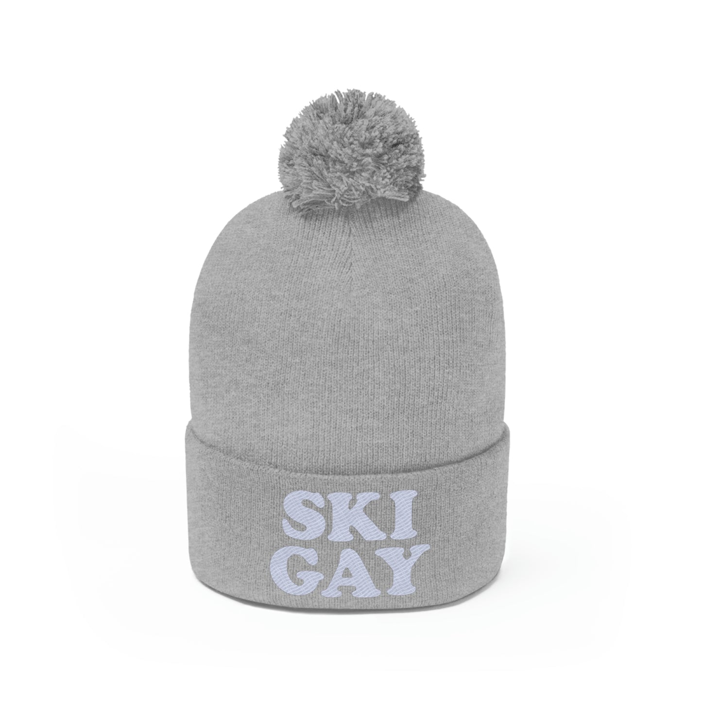 SKI GAY Pom Pom Beanie - white deco