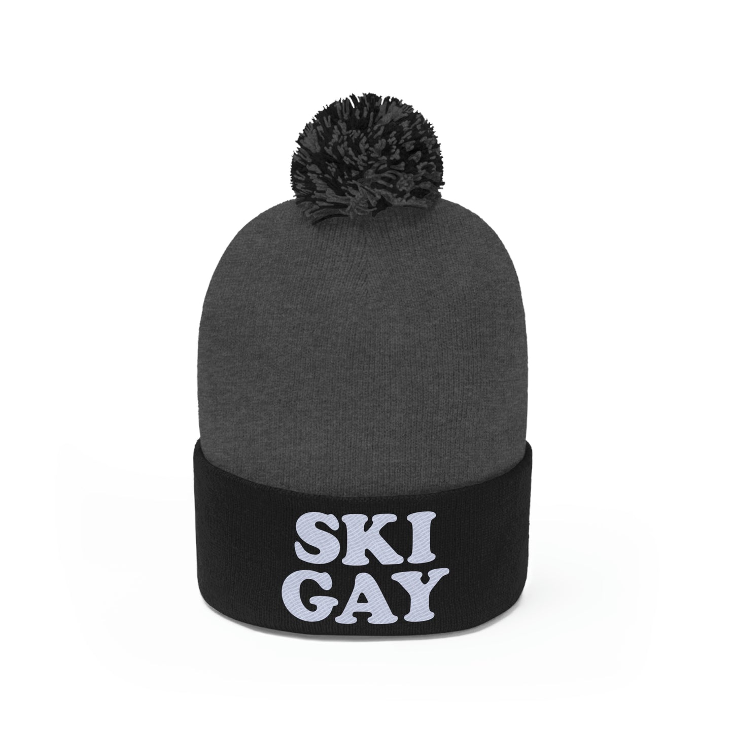 SKI GAY Pom Pom Beanie - white deco