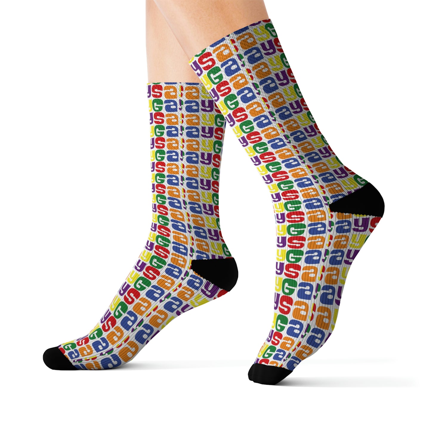 SAY GAY Socks - rainbow twister deco