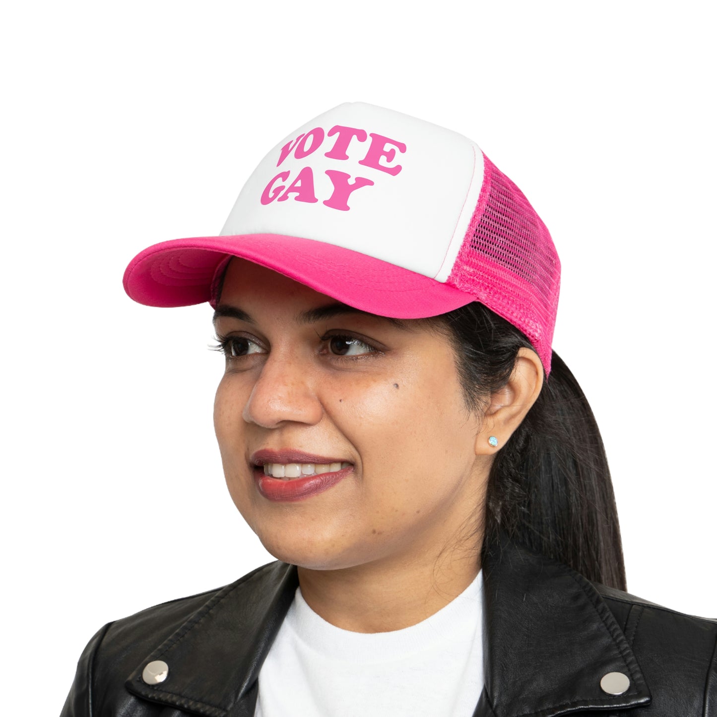 VOTE GAY Cap - pink deco